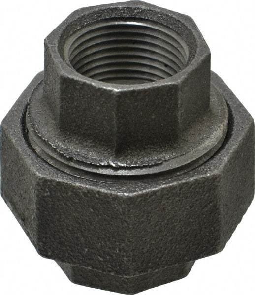 Made in USA - Size 3/4", Class 150, Malleable Iron Black Pipe Union - 150 psi, Threaded End Connection - Benchmark Tooling