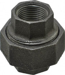 Made in USA - Size 3/4", Class 150, Malleable Iron Black Pipe Union - 150 psi, Threaded End Connection - Benchmark Tooling