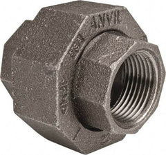 Made in USA - Size 1", Class 150, Malleable Iron Black Pipe Union - 150 psi, Threaded End Connection - Benchmark Tooling