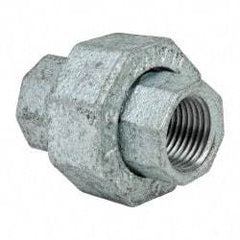 Made in USA - Class 150, 1/2" Galvanized Pipe Union - Threaded, Malleable Iron - Benchmark Tooling