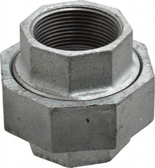 Made in USA - Class 150, 1-1/2" Galvanized Pipe Union - Threaded, Malleable Iron - Benchmark Tooling