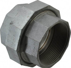 Made in USA - Class 150, 3" Galvanized Pipe Union - Threaded, Malleable Iron - Benchmark Tooling