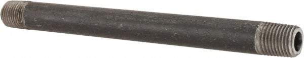 Made in USA - Schedule 80, 1/4" Diam x 6" Long Steel Black Pipe Nipple - Threaded - Benchmark Tooling