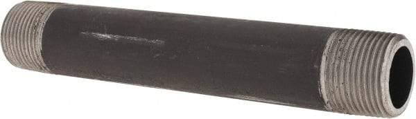 Made in USA - Schedule 80, 3/4" Diam x 6" Long Steel Black Pipe Nipple - Threaded - Benchmark Tooling