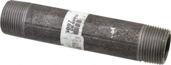 Made in USA - Schedule 80, 1" Diam x 6" Long Steel Black Pipe Nipple - Threaded - Benchmark Tooling