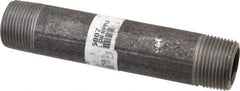 Made in USA - Schedule 80, 1" Diam x 6" Long Steel Black Pipe Nipple - Threaded - Benchmark Tooling
