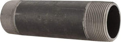 Made in USA - Schedule 80, 1-1/2" Diam x 6" Long Steel Black Pipe Nipple - Threaded - Benchmark Tooling