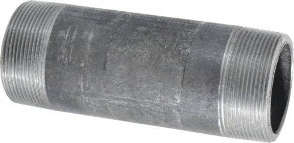 Made in USA - Schedule 80, 2" Diam x 6" Long Steel Black Pipe Nipple - Threaded - Benchmark Tooling