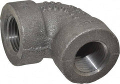 Made in USA - Size 1/2", Class 300, Malleable Iron Black Pipe 90° Elbow - 300 psi, Threaded End Connection - Benchmark Tooling