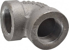 Made in USA - Size 1-1/4", Class 300, Malleable Iron Black Pipe 90° Elbow - 300 psi, Threaded End Connection - Benchmark Tooling
