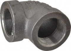 Made in USA - Size 1-1/2", Class 300, Malleable Iron Black Pipe 90° Elbow - 300 psi, Threaded End Connection - Benchmark Tooling
