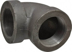 Made in USA - Size 2", Class 300, Malleable Iron Black Pipe 90° Elbow - 300 psi, Threaded End Connection - Benchmark Tooling