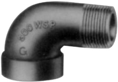 Made in USA - Size 1-1/2", Class 300, Malleable Iron Black Pipe 45° Street Elbow - 300 psi, Threaded End Connection - Benchmark Tooling