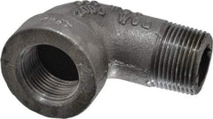 Made in USA - Size 1", Class 300, Malleable Iron Black Pipe 90° Street Elbow - 300 psi, Threaded End Connection - Benchmark Tooling
