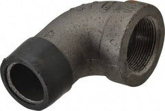 Made in USA - Size 1-1/2", Class 300, Malleable Iron Black Pipe 90° Street Elbow - 300 psi, Threaded End Connection - Benchmark Tooling