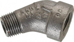 Made in USA - Size 1/2", Class 300, Malleable Iron Black Pipe 45° Street Elbow - 300 psi, Threaded End Connection - Benchmark Tooling