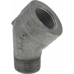 Black 45 ° Street Elbow: 1″, 300 psi, Threaded Malleable Iron, Black Finish, Class 300