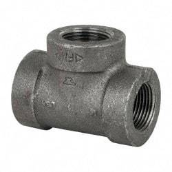 Made in USA - Size 1", Class 300, Malleable Iron Black Pipe Tee - 300 psi, Threaded End Connection - Benchmark Tooling