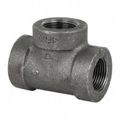 Made in USA - Size 1", Class 300, Malleable Iron Black Pipe Tee - 300 psi, Threaded End Connection - Benchmark Tooling