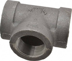 Made in USA - Size 1-1/2", Class 300, Malleable Iron Black Pipe Tee - 300 psi, Threaded End Connection - Benchmark Tooling