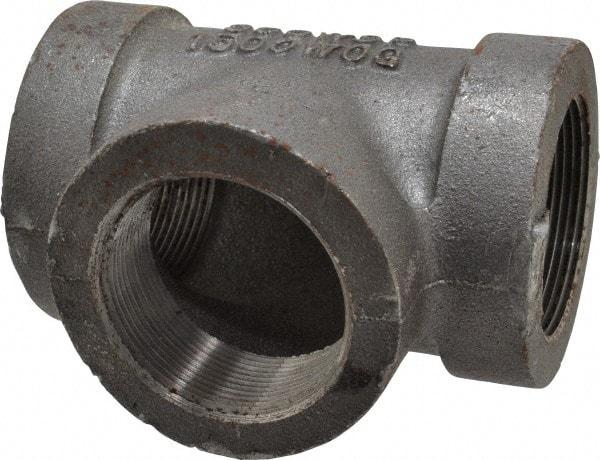Made in USA - Size 2", Class 300, Malleable Iron Black Pipe Tee - 300 psi, Threaded End Connection - Benchmark Tooling