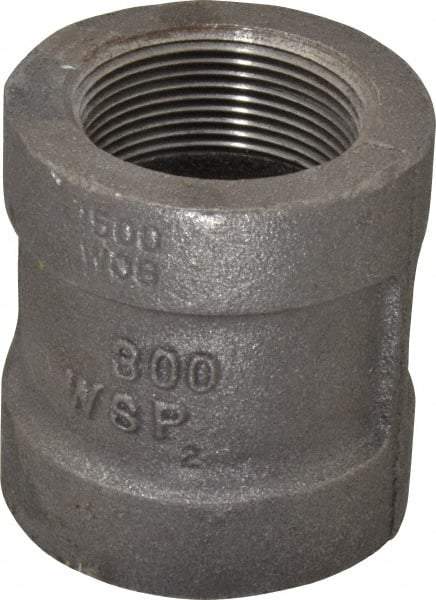 Made in USA - Size 1-1/2", Class 300, Malleable Iron Black Pipe Coupling - 300 psi, Threaded End Connection - Benchmark Tooling