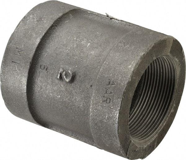 Made in USA - Size 2", Class 300, Malleable Iron Black Pipe Coupling - 300 psi, Threaded End Connection - Benchmark Tooling