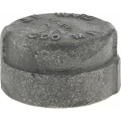 Black Cap: 1-1/2″, 300 psi, Threaded Malleable Iron, Black Finish, Class 300