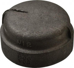 Made in USA - Size 2", Class 300, Malleable Iron Black Pipe End Cap - 300 psi, Threaded End Connection - Benchmark Tooling