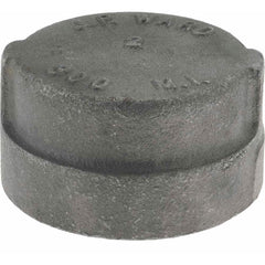 Black Cap: 2″, 300 psi, Threaded Malleable Iron, Black Finish, Class 300