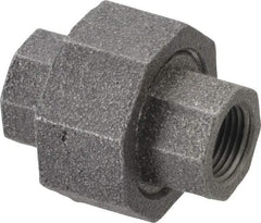 Made in USA - Size 3/8", Class 300, Malleable Iron Black Pipe Union - 300 psi, Threaded End Connection - Benchmark Tooling
