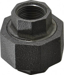 Made in USA - Size 3/4", Class 300, Malleable Iron Black Pipe Union - 300 psi, Threaded End Connection - Benchmark Tooling