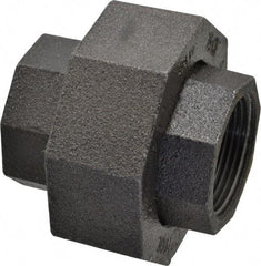 Made in USA - Size 1-1/4", Class 300, Malleable Iron Black Pipe Union - 300 psi, Threaded End Connection - Benchmark Tooling