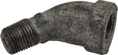Made in USA - Class 150, 1/8" Galvanized Pipe 45° Street Elbow - Threaded, Malleable Iron - Benchmark Tooling