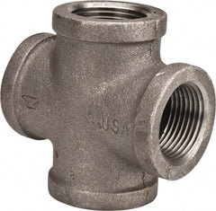 Made in USA - Size 1", Class 150, Malleable Iron Black Pipe Cross - 150 psi, Threaded End Connection - Benchmark Tooling