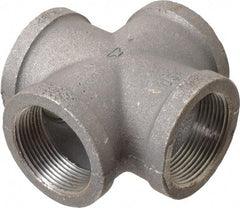 Made in USA - Size 1-1/2", Class 150, Malleable Iron Black Pipe Cross - 150 psi, Threaded End Connection - Benchmark Tooling