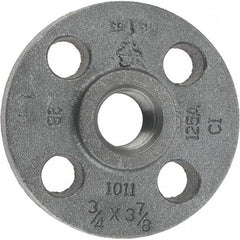 Made in USA - 3/4" Pipe, 3-7/8" OD, 5/8" Hub Length, Iron Threaded Pipe Flange - 1-3/4" Across Bolt Hole Centers, 3/4" Bolt Hole, 175 psi, Class 125 - Benchmark Tooling