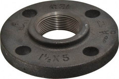 Made in USA - 1-1/2" Pipe, 5" OD, 7/8" Hub Length, Iron Threaded Pipe Flange - 2-9/16" Across Bolt Hole Centers, 7/8" Bolt Hole, 175 psi, Class 125 - Benchmark Tooling