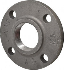 Made in USA - 2-1/2" Pipe, 7" OD, 1-1/8" Hub Length, Iron Threaded Pipe Flange - 3-9/16" Across Bolt Hole Centers, 7/8" Bolt Hole, 175 psi, Class 125 - Benchmark Tooling