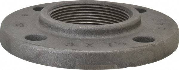 Made in USA - 3" Pipe, 7-1/2" OD, 1-3/16" Hub Length, Iron Threaded Pipe Flange - 4-1/4" Across Bolt Hole Centers, 7/8" Bolt Hole, 175 psi, Class 125 - Benchmark Tooling
