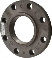 Made in USA - 4" Pipe, 9" OD, 1-5/16" Hub Length, Iron Threaded Pipe Flange - 5-5/16" Across Bolt Hole Centers, 7/8" Bolt Hole, 175 psi, Class 125 - Benchmark Tooling
