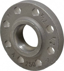 Made in USA - 2-1/2" Pipe, 7-1/2" OD, 1-7/16" Hub Length, Iron Threaded Pipe Flange - 3-15/16" Across Bolt Hole Centers, 7/8" Bolt Hole, 175 psi, Class 250 - Benchmark Tooling