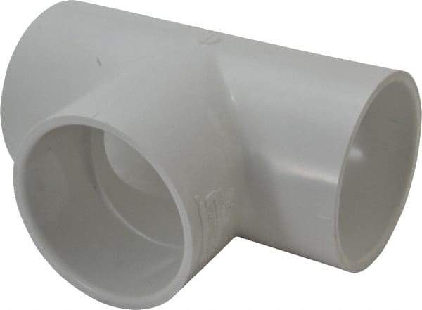 Value Collection - 3" PVC Plastic Pipe Tee - Schedule 40, Slip x Slip x Slip End Connections - Benchmark Tooling