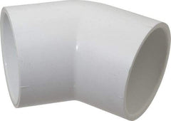 Value Collection - 2-1/2" PVC Plastic Pipe 45° Elbow - Schedule 40, Slip x Slip End Connections - Benchmark Tooling