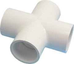 Value Collection - 1-1/4" PVC Plastic Pipe Cross - Schedule 40, All Slip End Connections - Benchmark Tooling