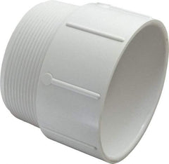 Value Collection - 4" PVC Plastic Pipe Male Adapter - Schedule 40, MIPT x Slip End Connections - Benchmark Tooling