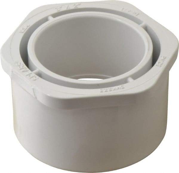 Value Collection - 3 x 2" PVC Plastic Pipe Bushing - Schedule 40, Spig x Slip End Connections - Benchmark Tooling
