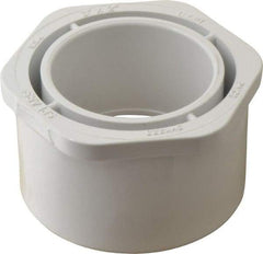Value Collection - 3 x 2" PVC Plastic Pipe Bushing - Schedule 40, Spig x Slip End Connections - Benchmark Tooling