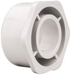 Value Collection - 4 x 2" PVC Plastic Pipe Bushing - Schedule 40, Spig x Slip End Connections - Benchmark Tooling