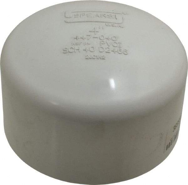 Value Collection - 4" PVC Plastic Pipe End Cap - Schedule 40, Slip End Connections - Benchmark Tooling